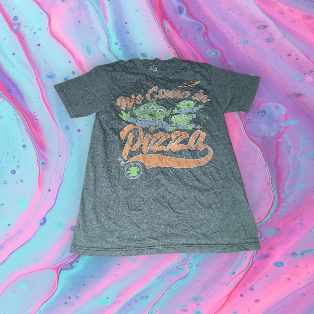 Disney Pixar's Toy Story men's size small Pizza Planet Aliens t-shirt